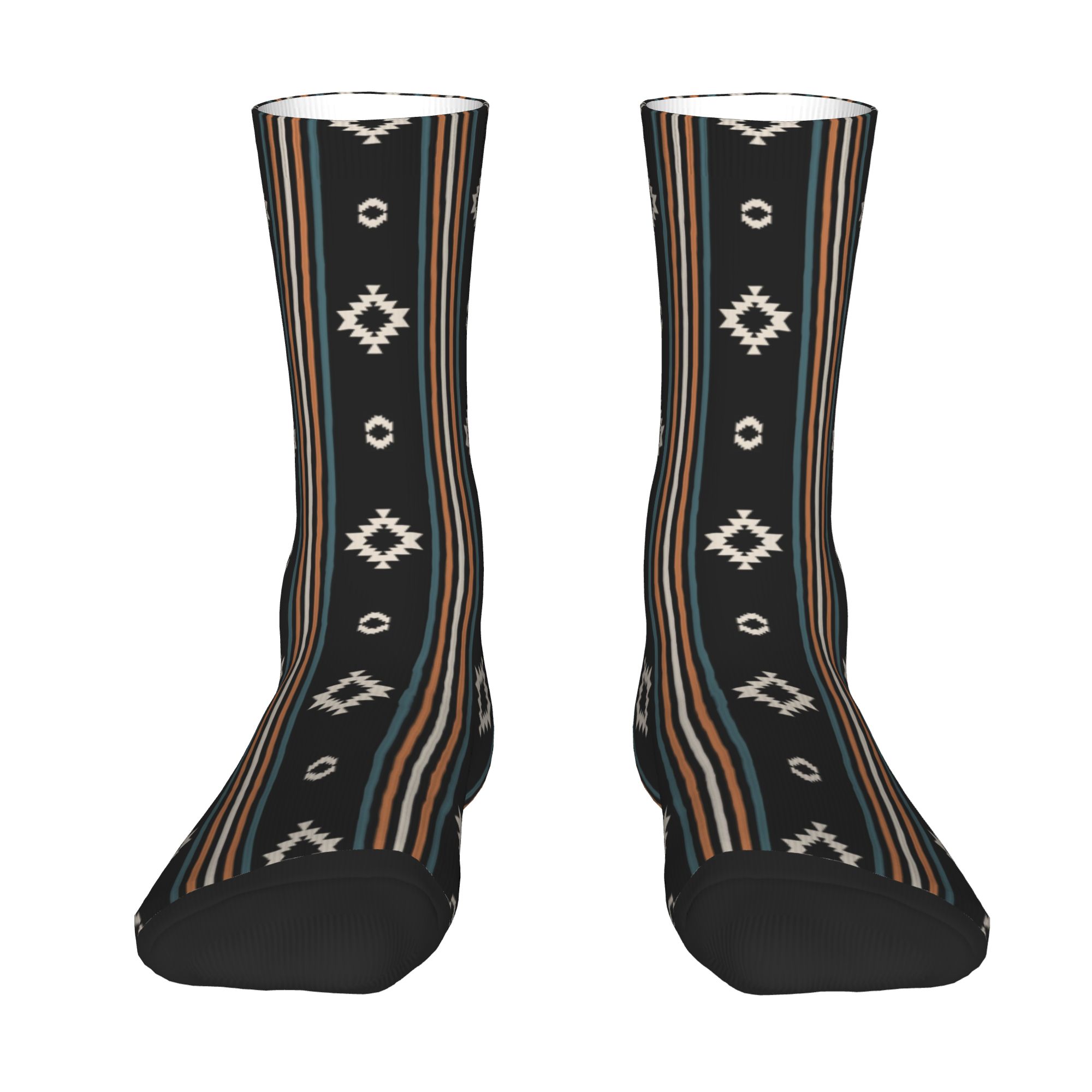 3D Printing Custom - Maßgefertigte Süße Azteken Südwestliche Motiv-Streifen-Socken für